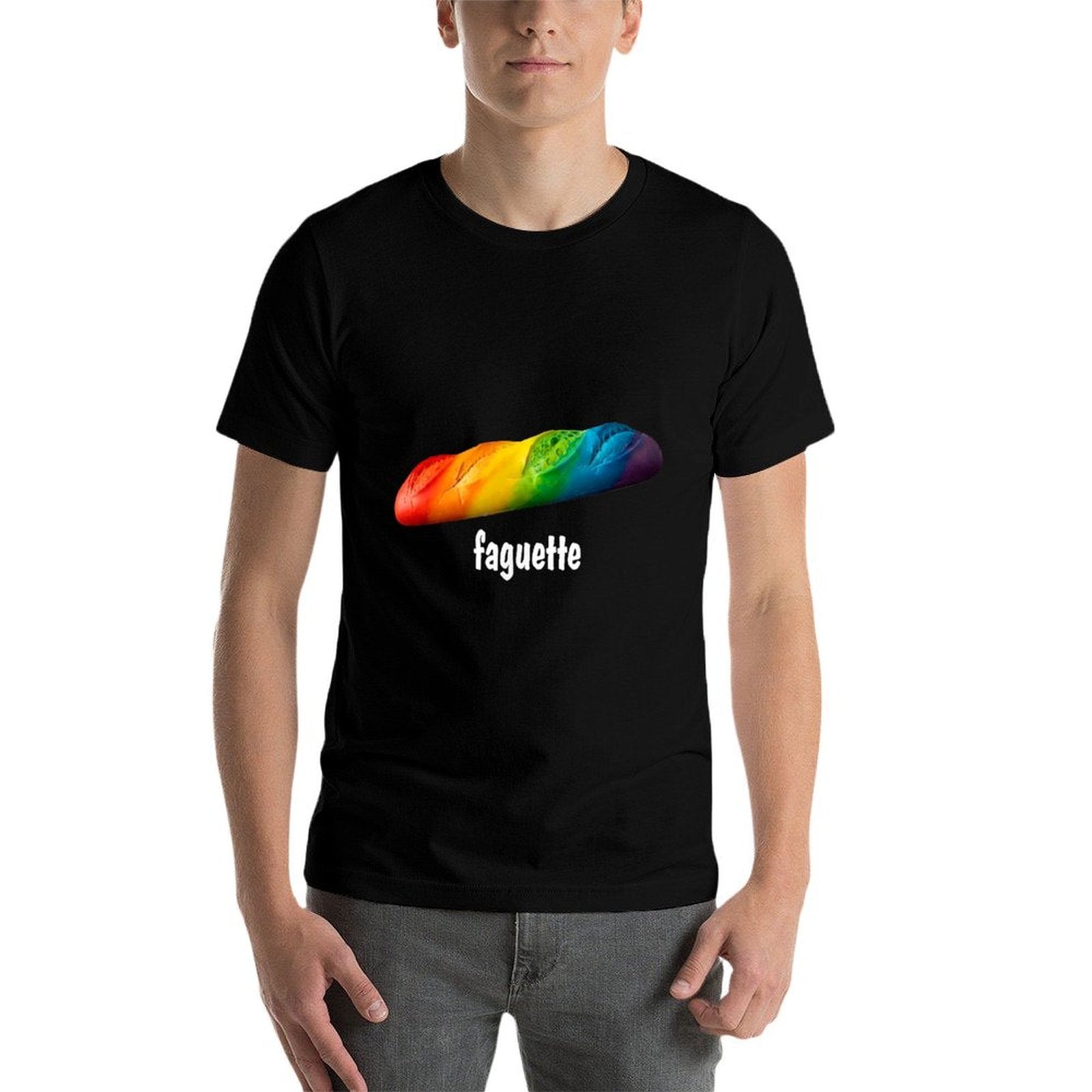 Funny Baguette Rainbow Faguette LGBT Pride Month Gay  Breathable T-Shirt