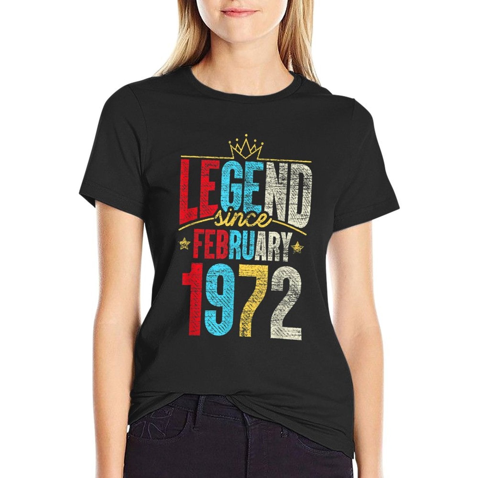 50th Birthday Gifts - Legend Since February 1972  Easy-care T-Shirt