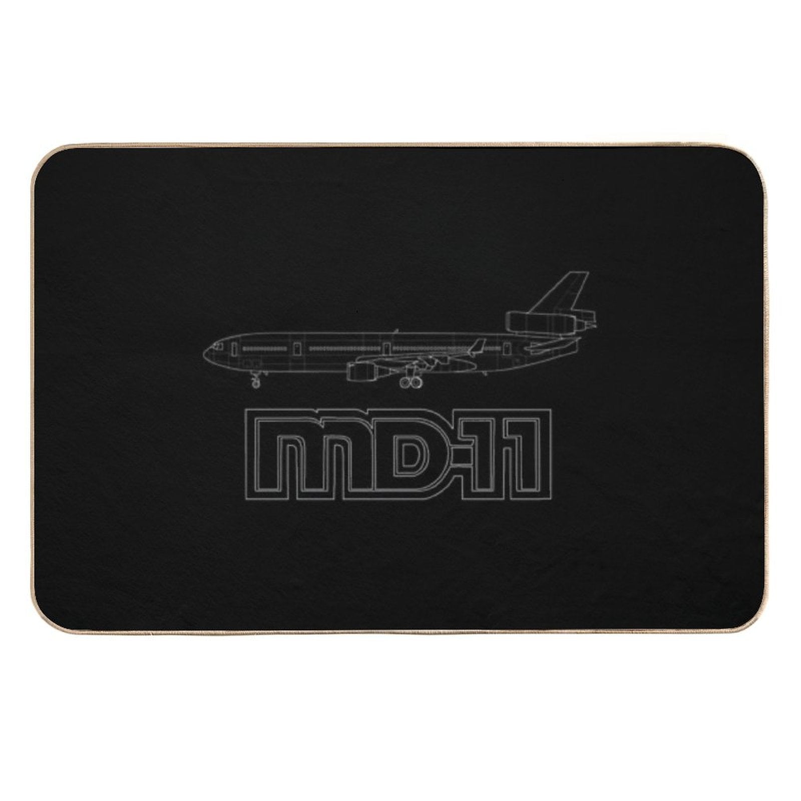 McDonnel Douglas MD-11 White Outline  Non-Slip Bath Mat