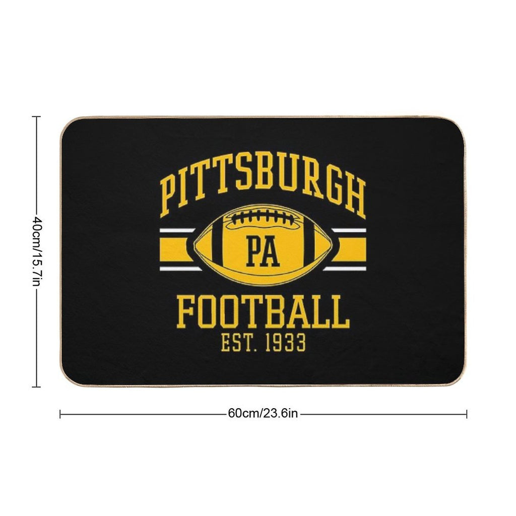 Vintage Pittsburgh Retro Steelers PA Football Team Goalline Sport Lover Gift For Fan  Dirt-Trapping Bath Mat