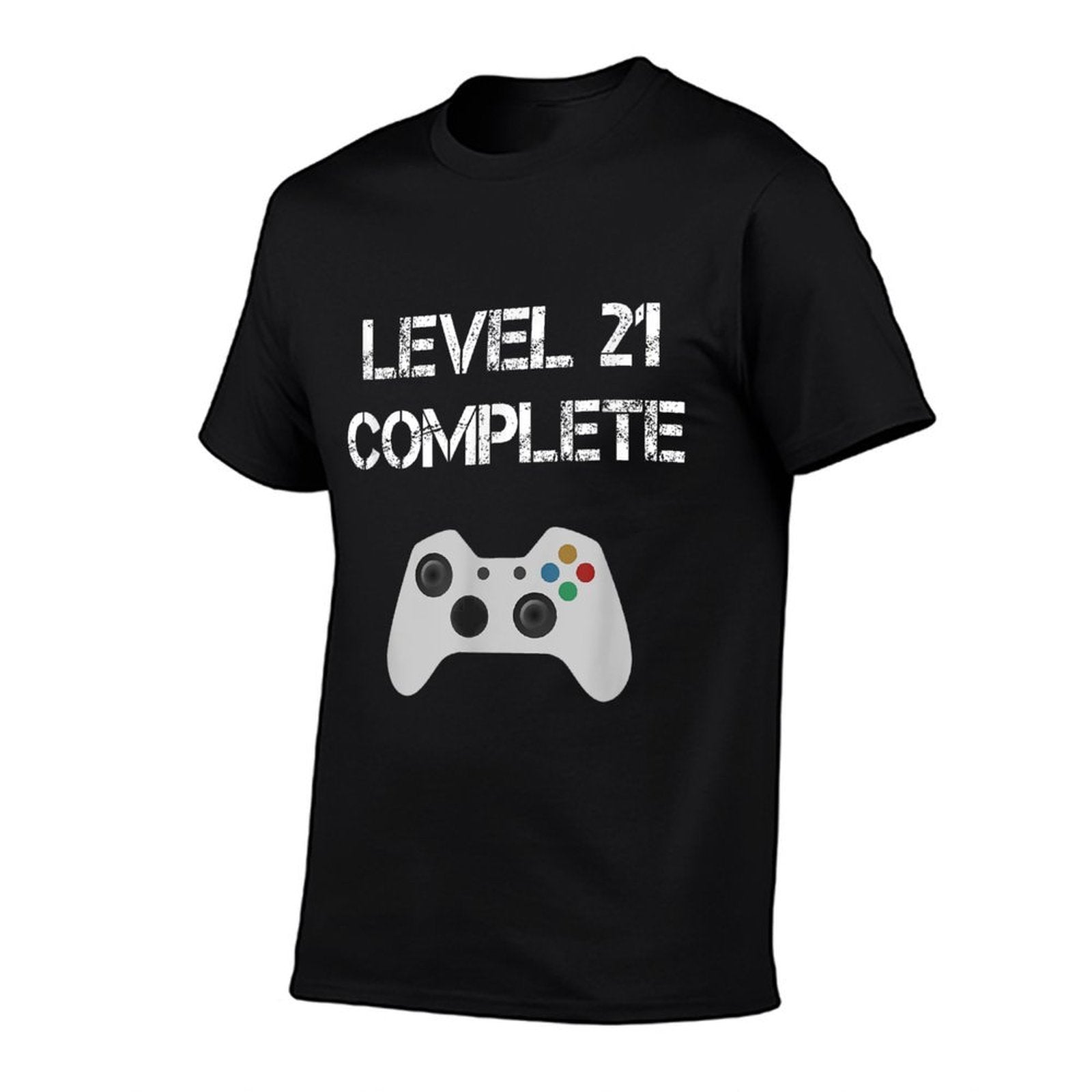 Level 21 Complete T for Gamers 21st Birthday  Oversized Silhouette T-Shirt