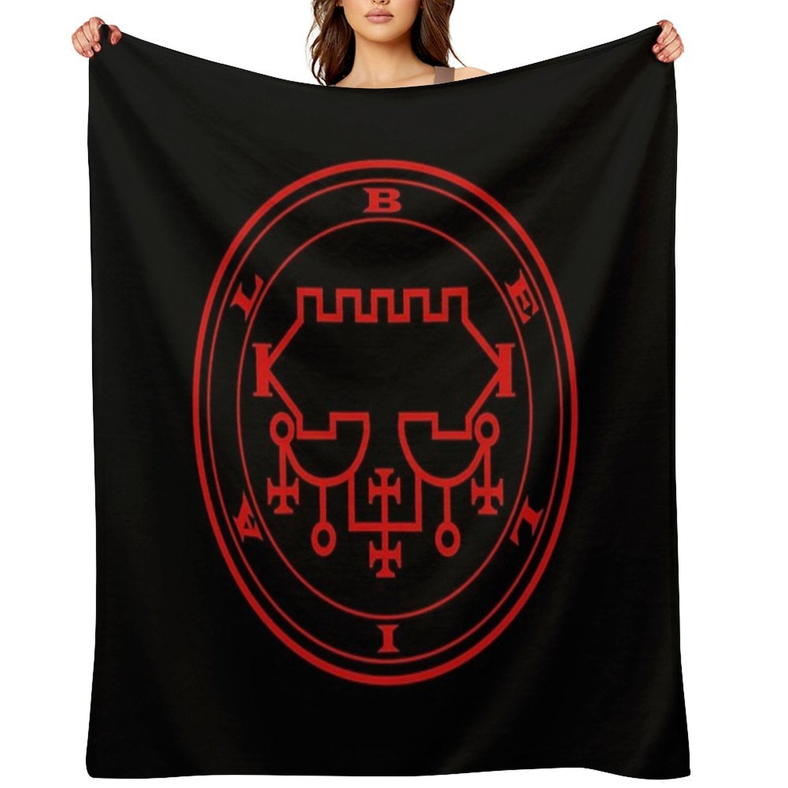 Belial Demon King Red Sigil Occult Magick Seal Easy Care Throw Blanket