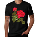 Watercolor Rose Flower Nature  Polyester Blend T-Shirt
