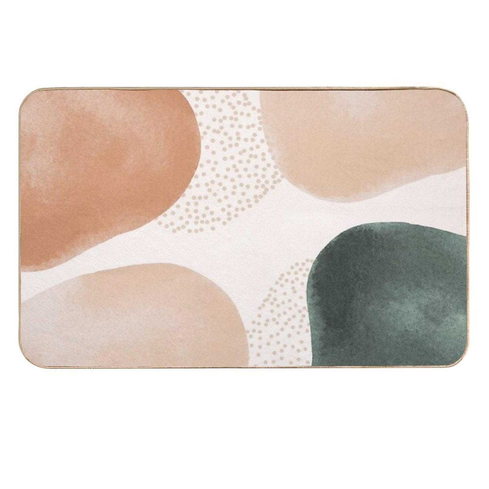 Boho Abstract Neutral Watercolor Geometric Shapes  Fade-Resistant Bath Mat