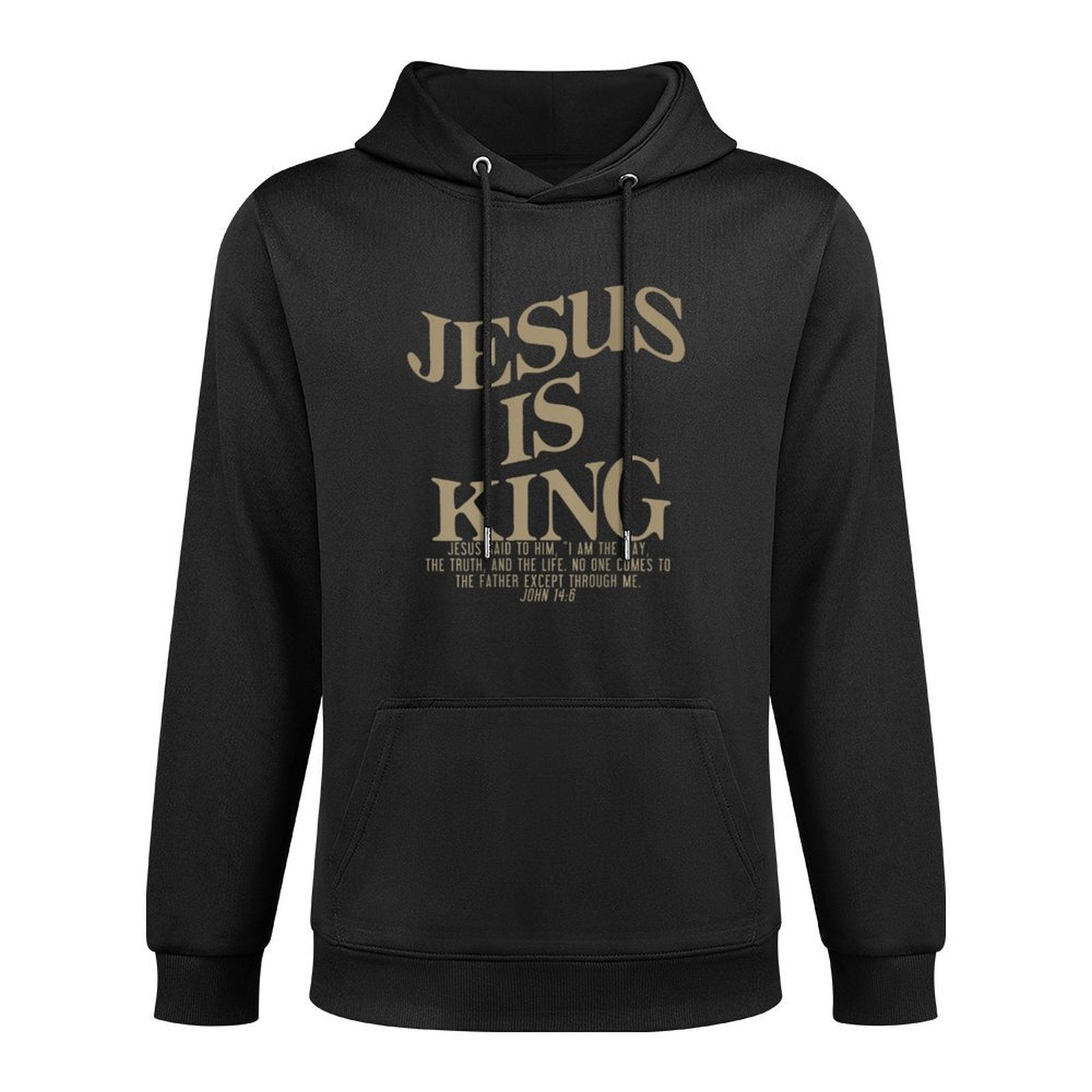 Jesus Is King Jesus John 14 6 Christian Religious On Back Medium-Weight Fabric Hoodie