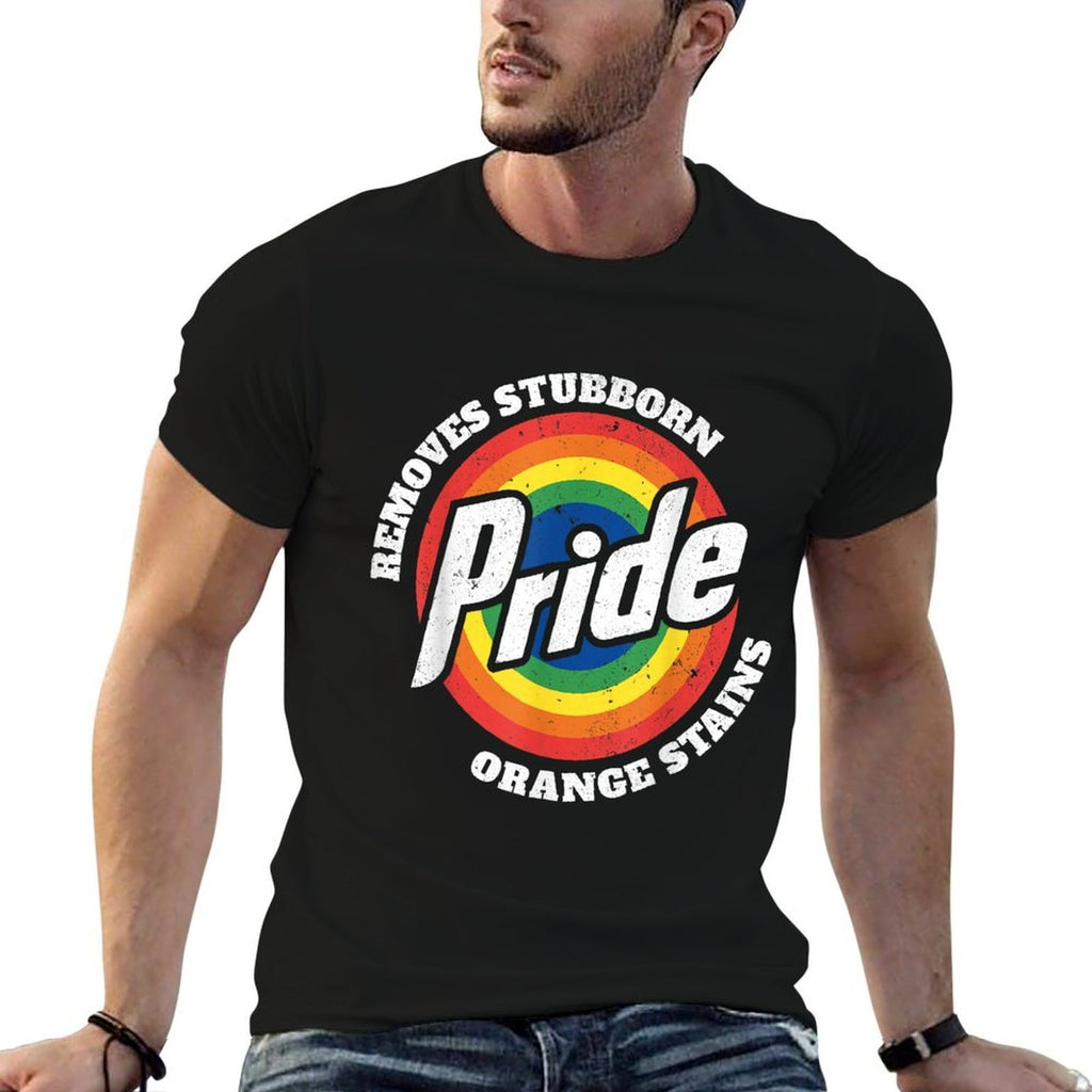 Pride Removes Stubborn Orange Stains Pride Month LGBTQ Gifts  Summer-ready Fabric T-Shirt