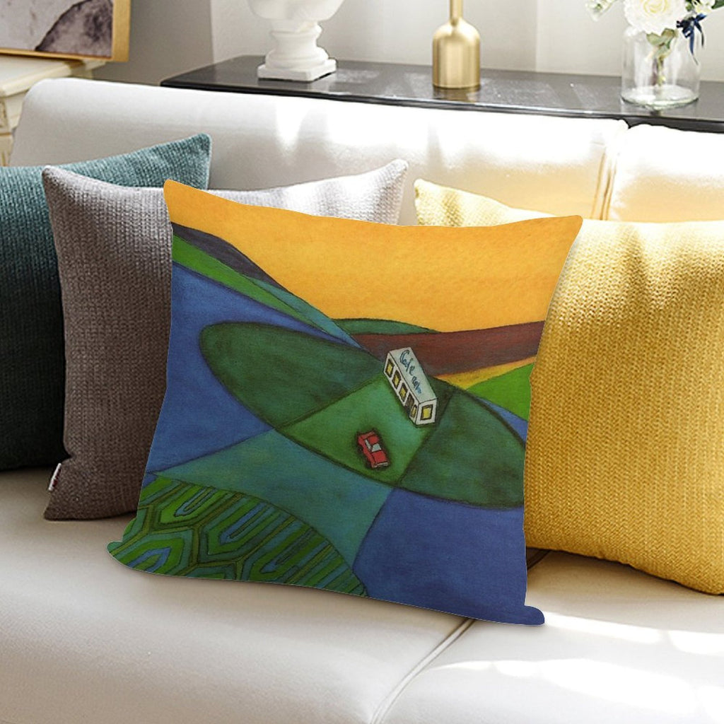 The Cafe on The Edge of The World Brand Pillow Soft Shrink-Resistant Throw Pillow