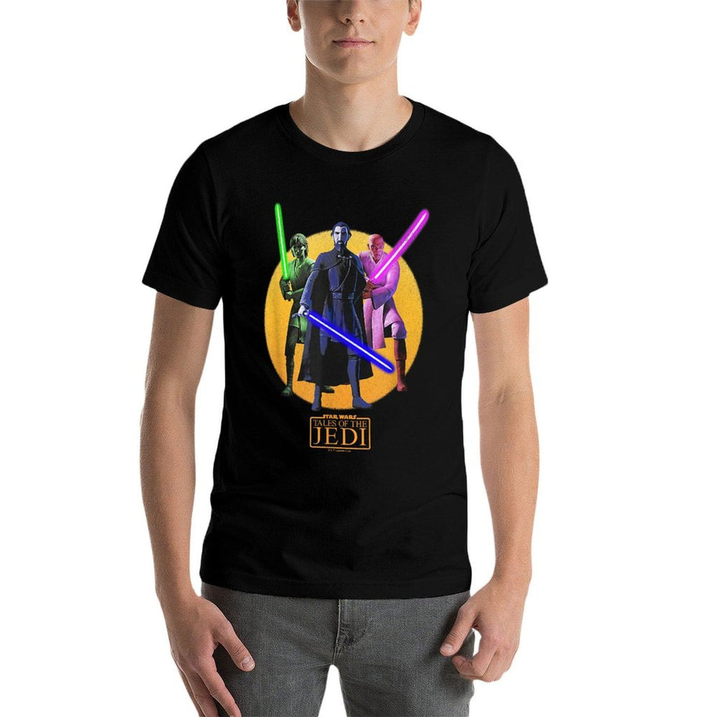 Star Wars Tales of The Jedi Dooku Qui  Windu  Tagless Design T-Shirt