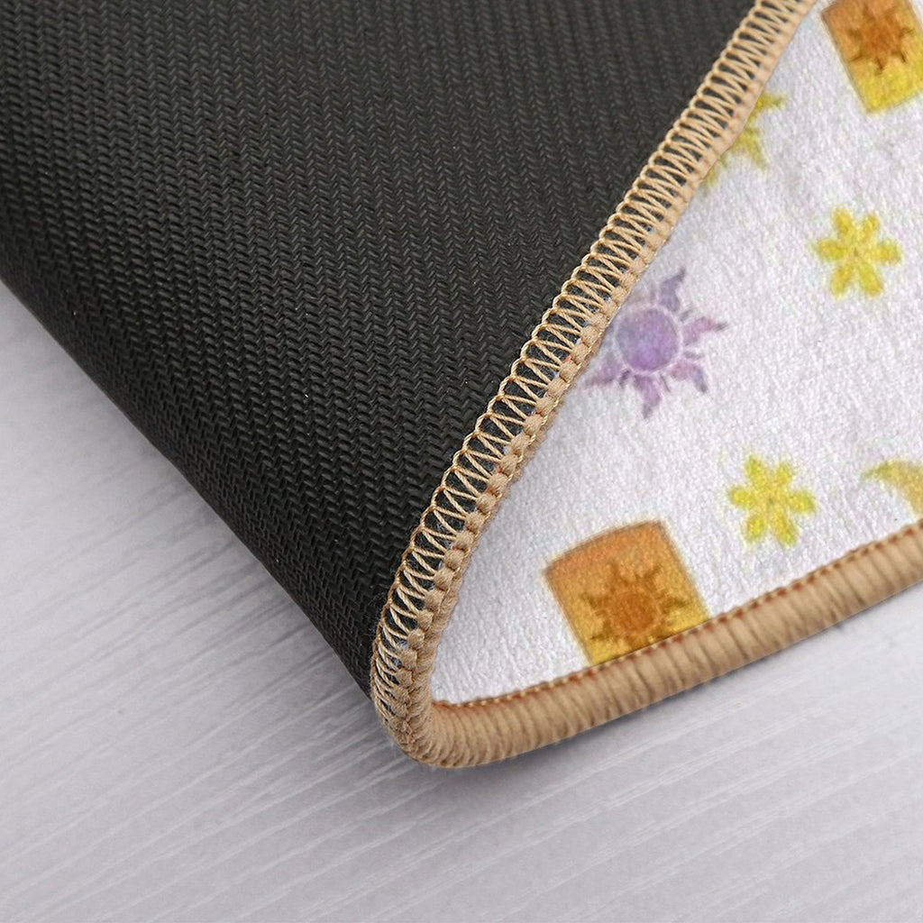 Tangled Sun Pattern  Easy Maintenance Bath Mat