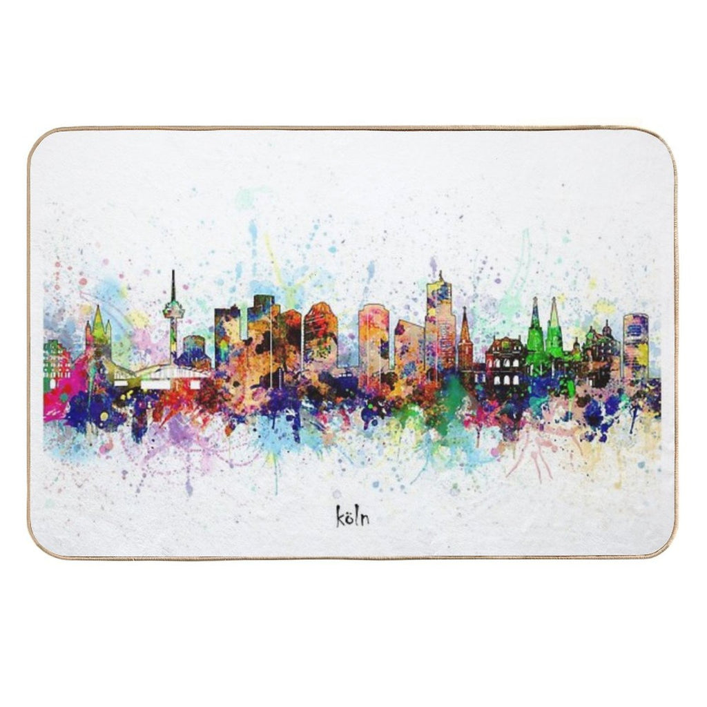 Cologne Skyline  Easy Maintenance Bath Mat