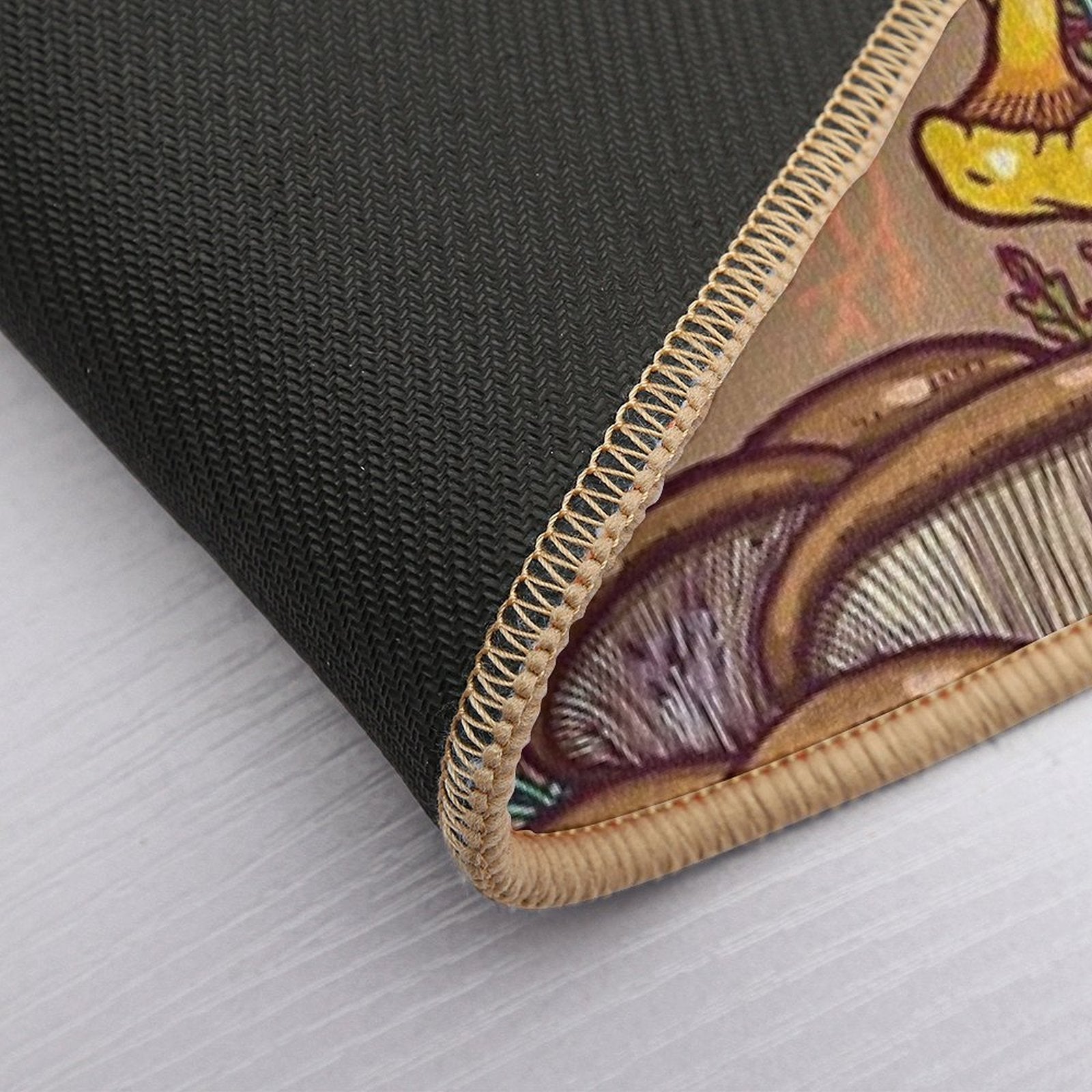 Beige Mushroom Forest  Easy Maintenance Bath Mat
