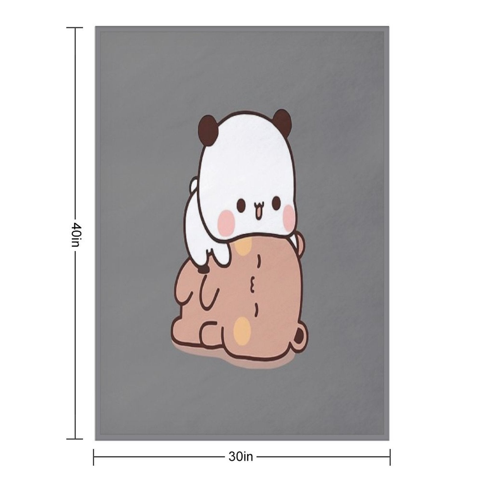 BuBu Panda And DuDu Bear Are Playing Together ❤️ Durable Throw Blanket