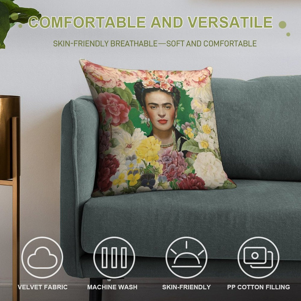Frida Kahlo IV Soft Fade-Resistant Throw Pillow