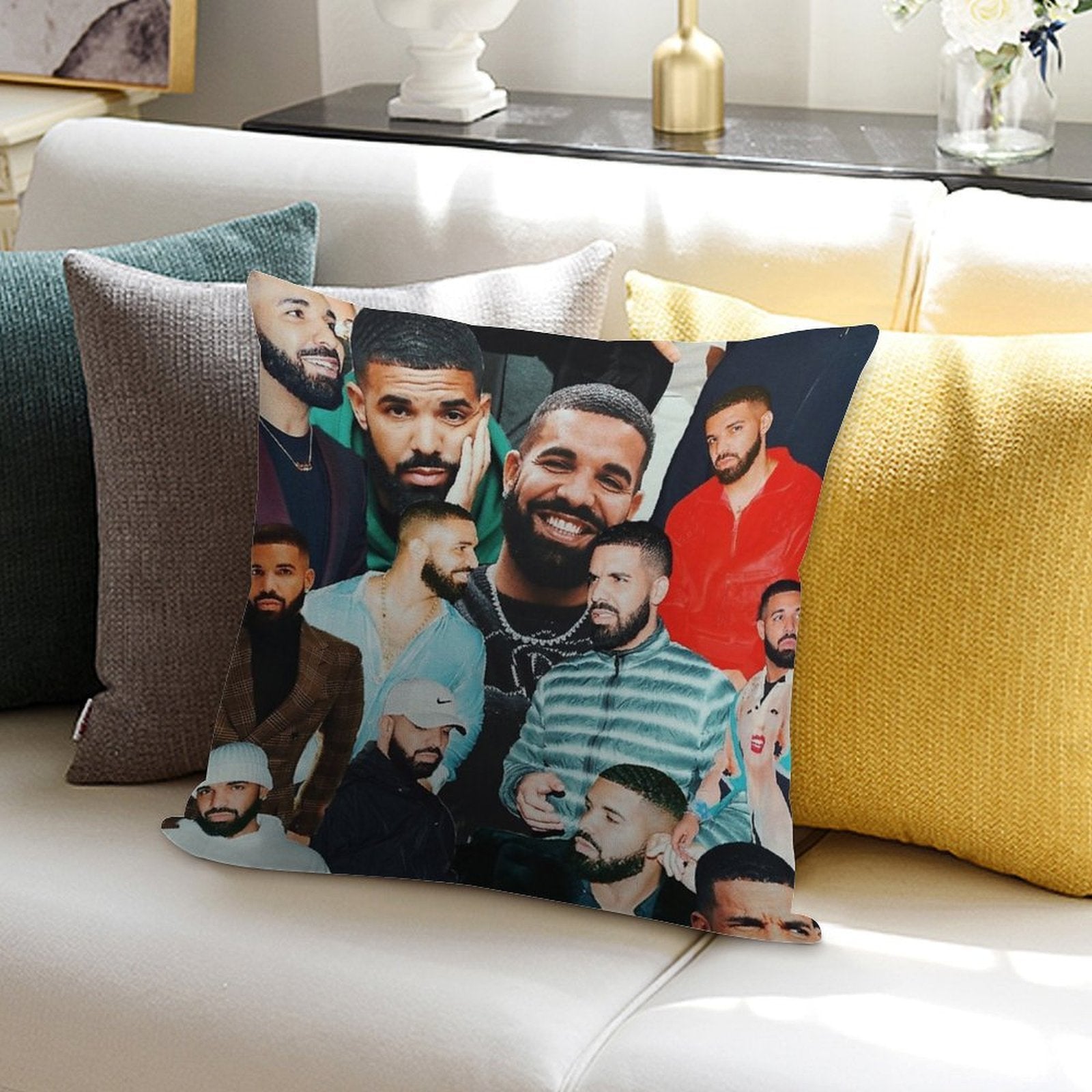 Drake Collage Soft Style Accent Throw Pillow