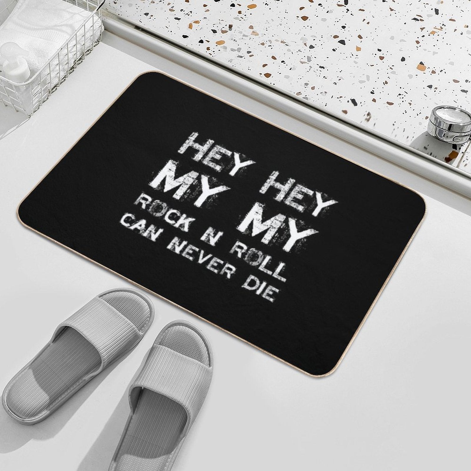 HEY HEY MY MY  High-Traffic Bath Mat
