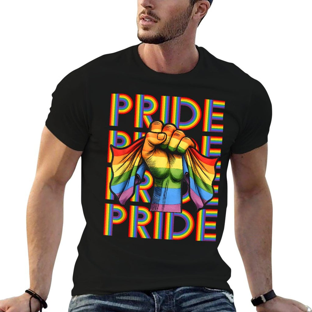 Gay Pride Month LGBT Rainbow Fist LGBTQ Gay Pride  Wrinkle-resistant T-Shirt