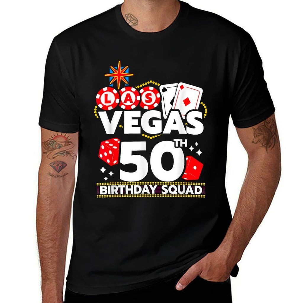 Vegas 50th Birthday Squad  Wrinkle-resistant T-Shirt