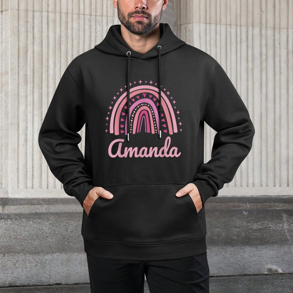 Amanda Name Personalized Funny Women Pink Rainbow Amanda Casual Wear Hoodie