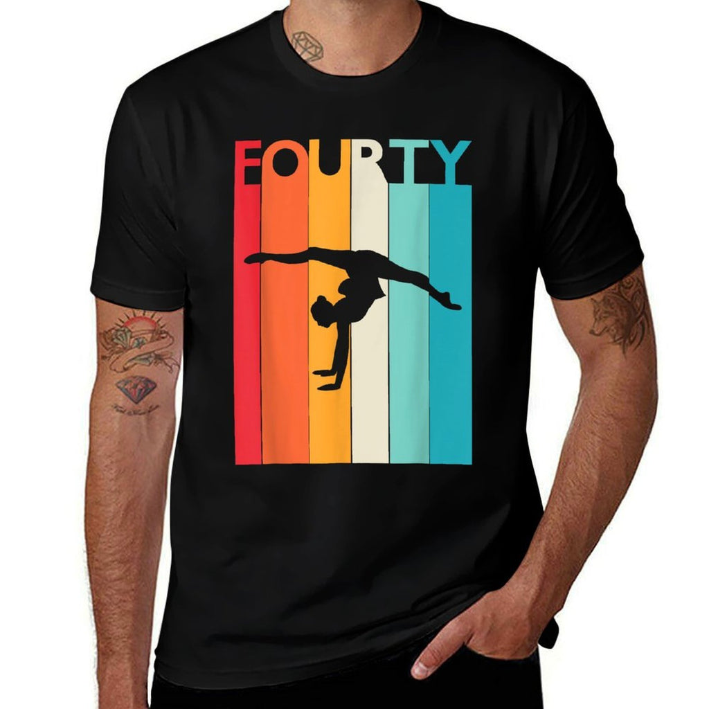 40th Birthday Gift Vintage Gymnastics for 40 Year Old  Stretchy T-Shirt
