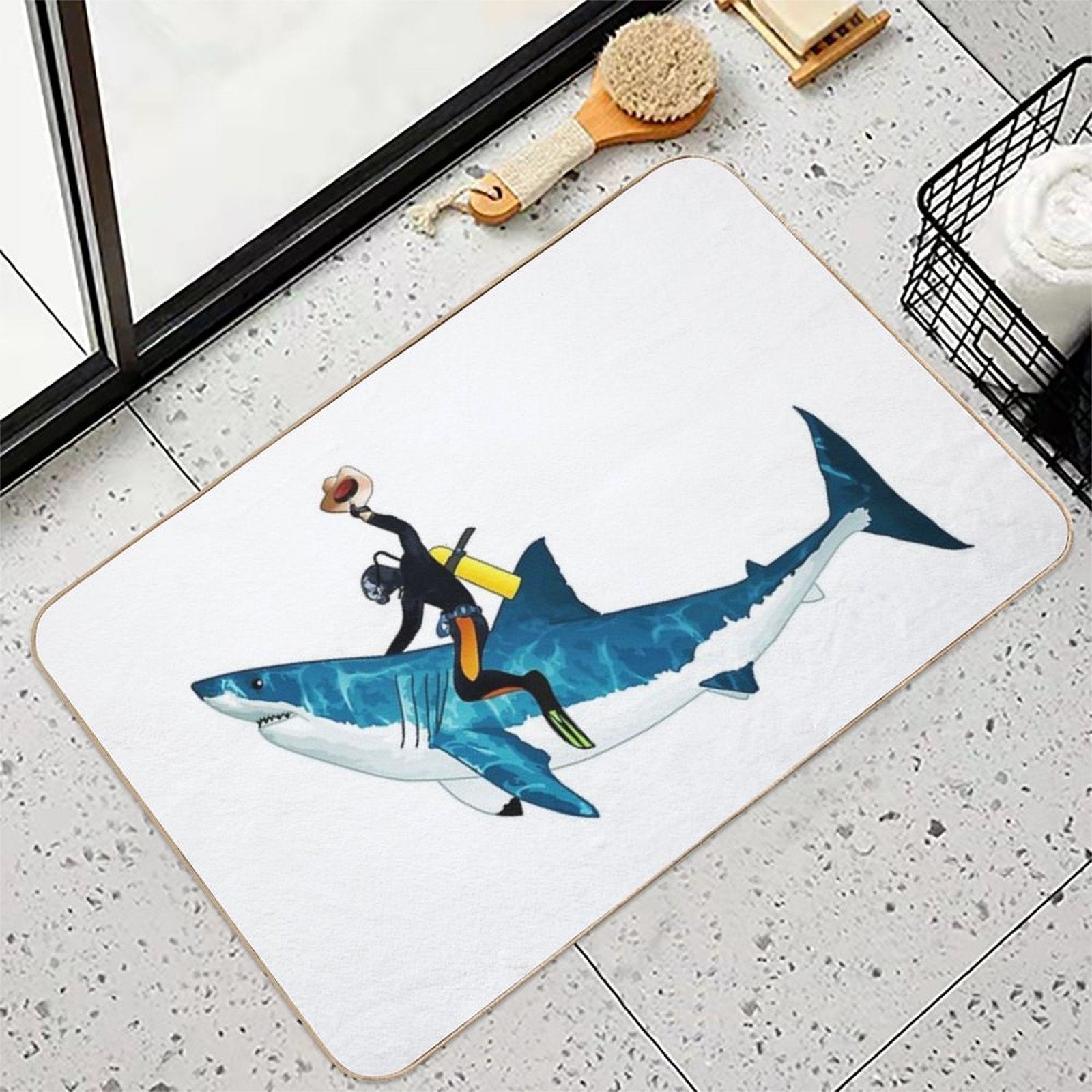 Shark Rodeo  Dirt-Trapping Bath Mat