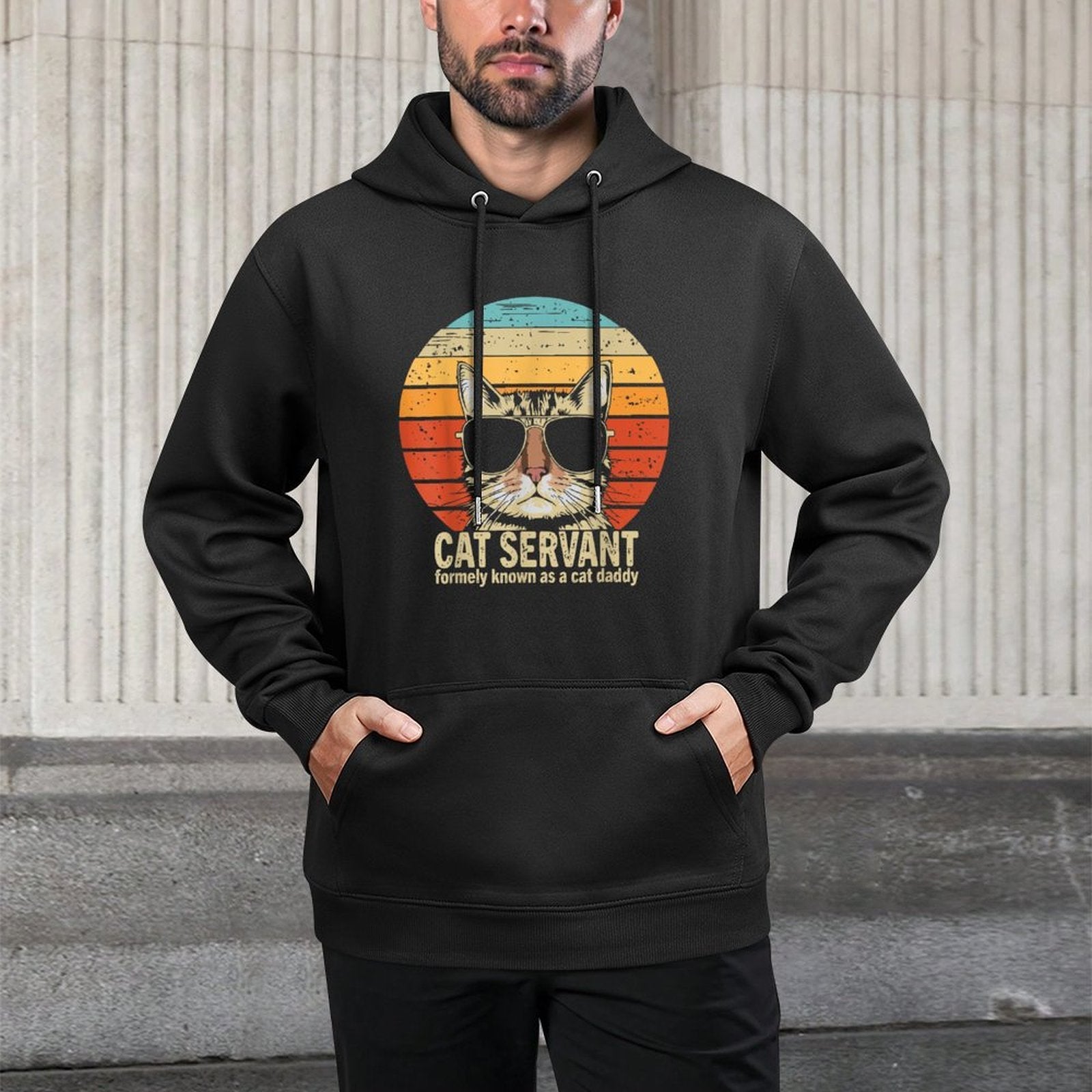 Cat Daddy Funny Fathers Day for Cat Dad Colorfast Hoodie