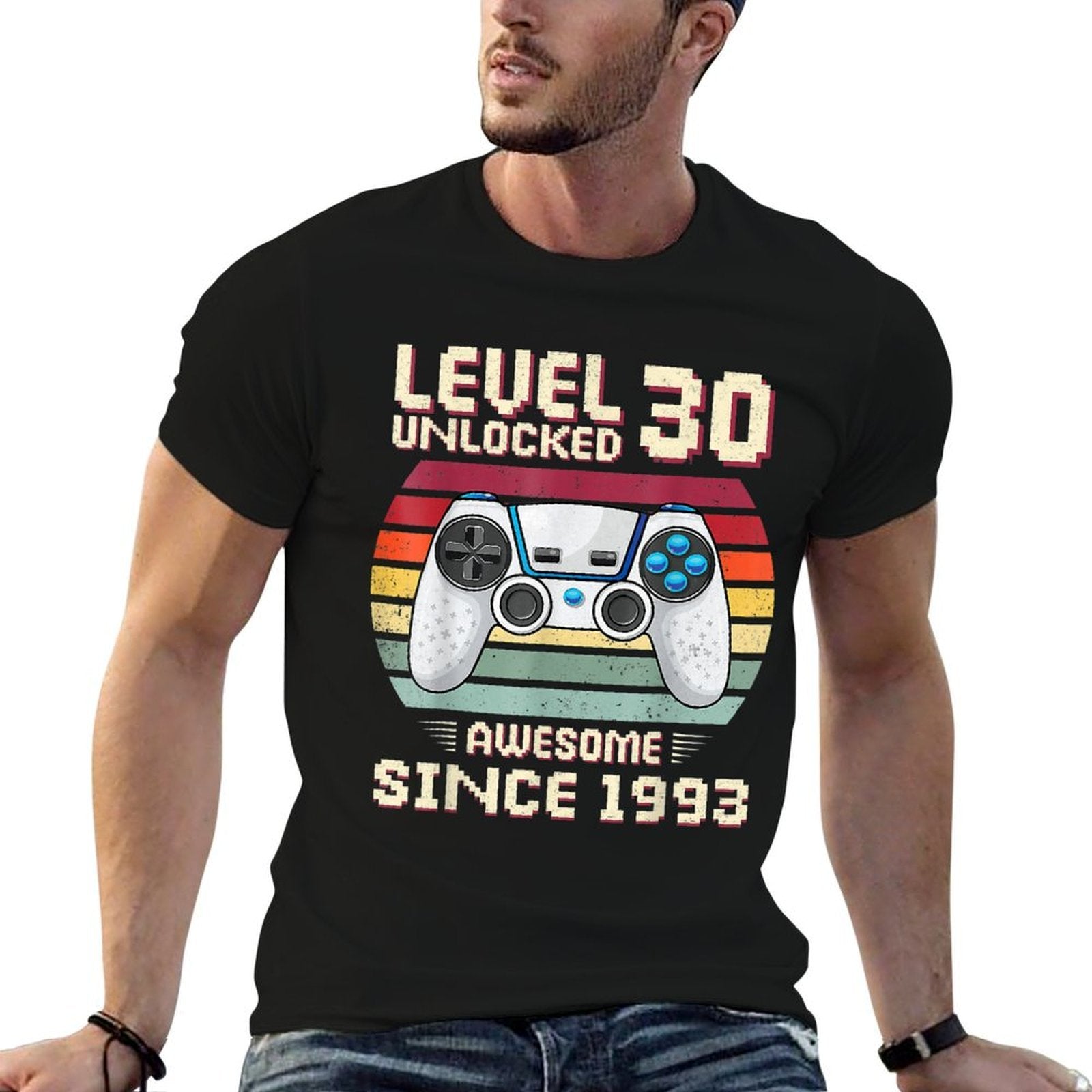 30 Birthday Decorations Gamer Men Video 1993 30th Birthday  Lightweight T-Shirt