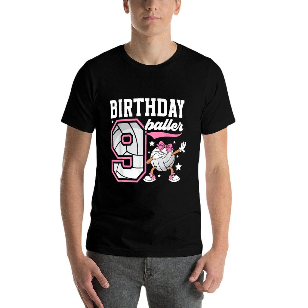 9th Birthday Volleyball Girl Nine Year Old Volleyball Player  Graphic-printed T-Shirt
