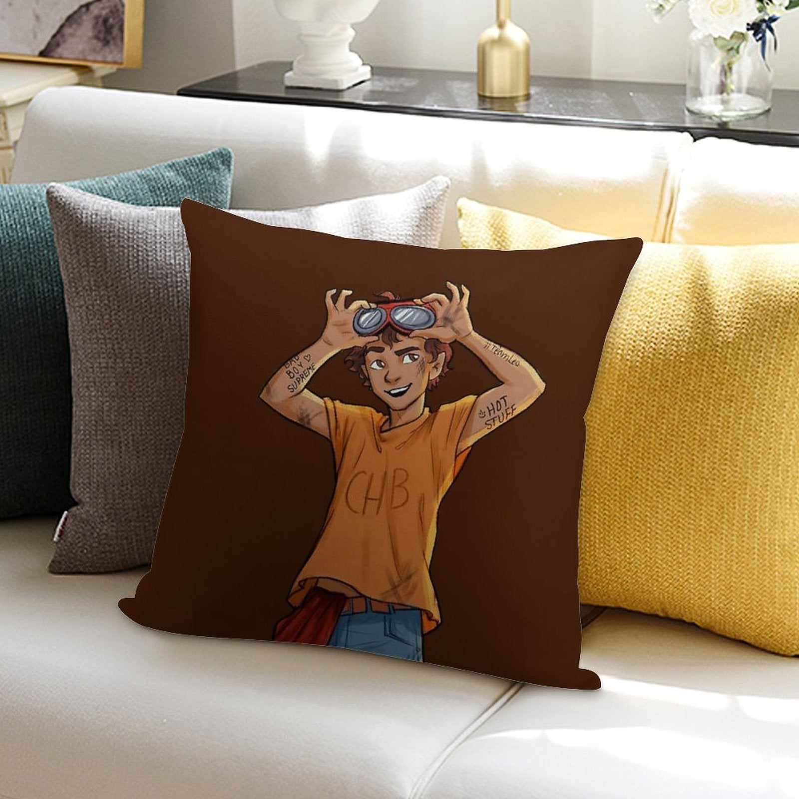 Leo Valdez Soft Hidden Zipper Throw Pillow
