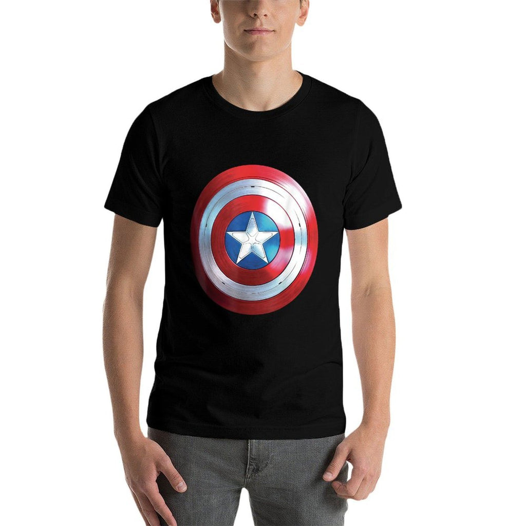 Marvel Studios Captain America 4 Brave New World Shield  Rolled Sleeves T-Shirt