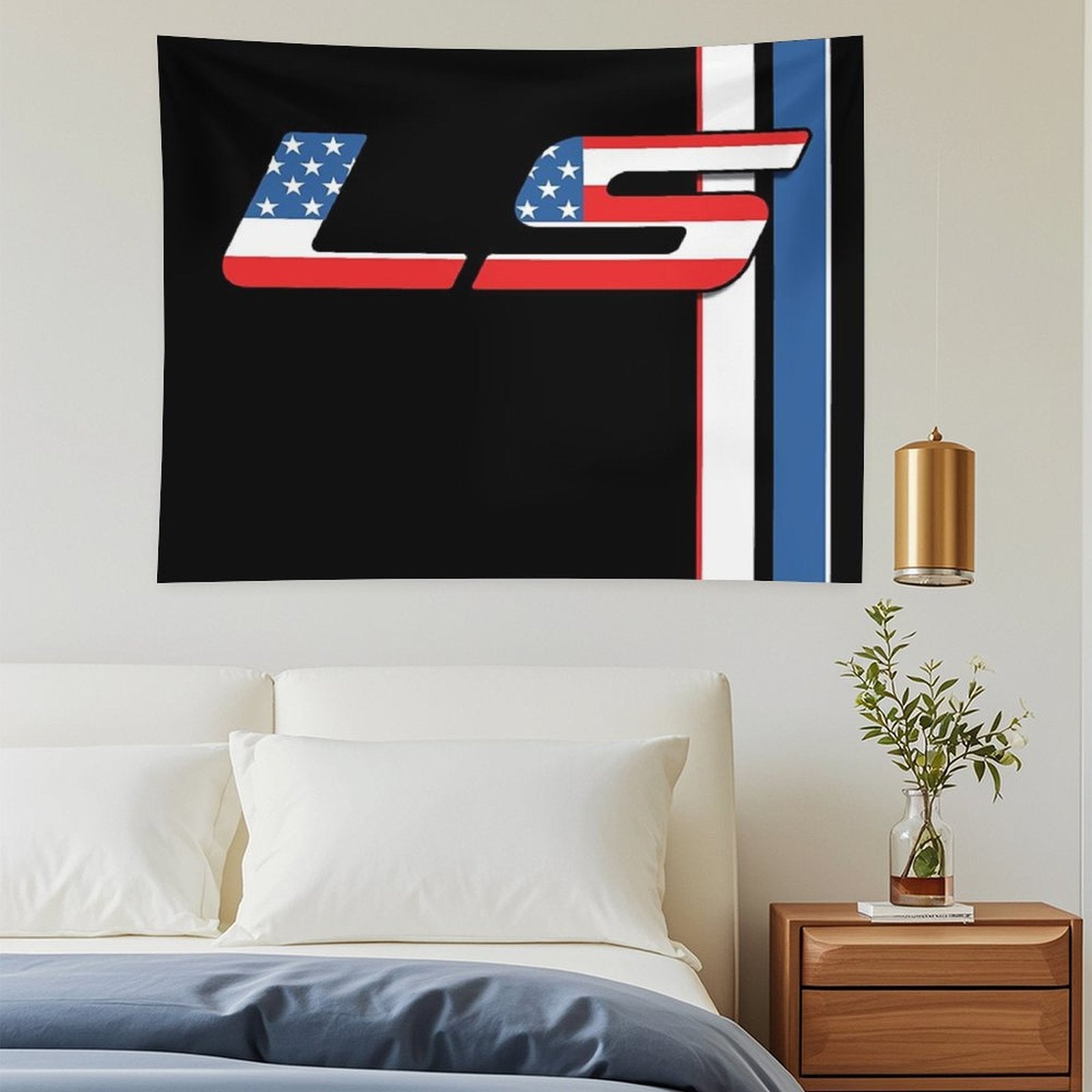 LSX Murica USA V8 Racing LS Flag Stripes Tapestry
