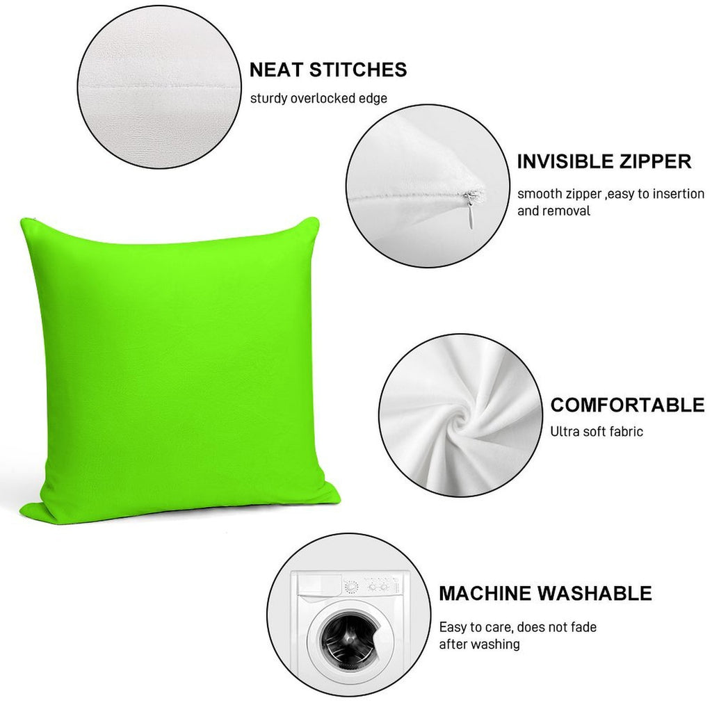 Super Bright Fluorescent Green Neon Soft Anti-Pilling Throw Pillow
