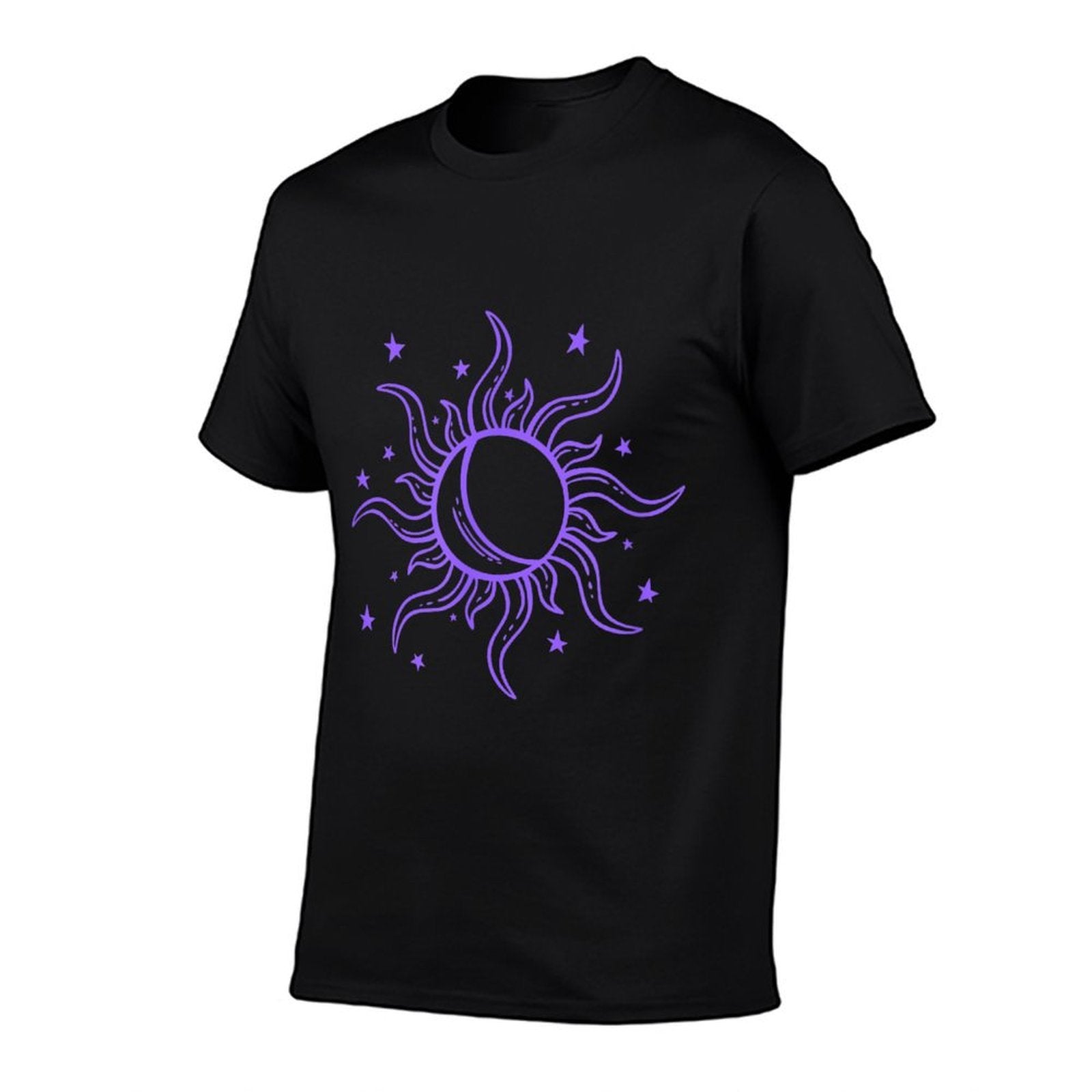 Celestial Sun Star Moon Design  Heathered Texture T-Shirt