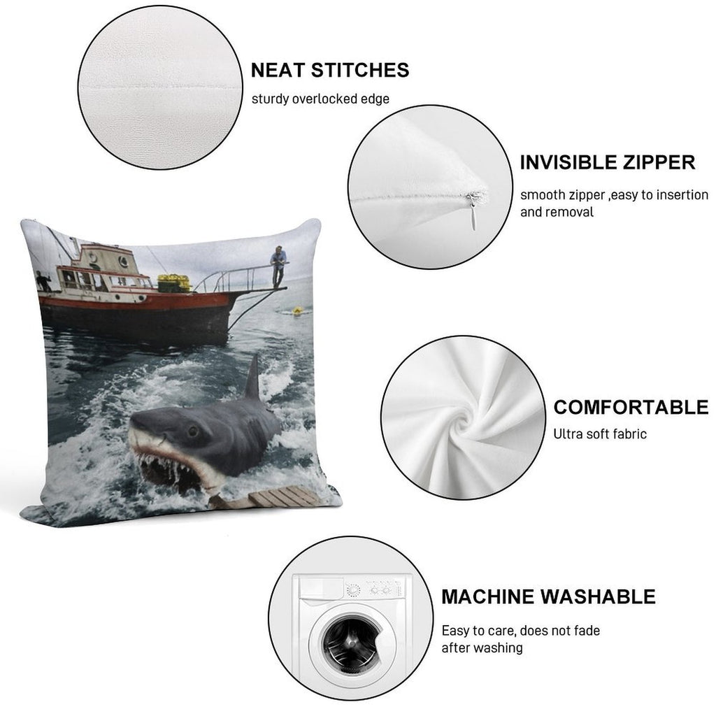 Jaws Photography Soft Decorative Cover Throw Pillow