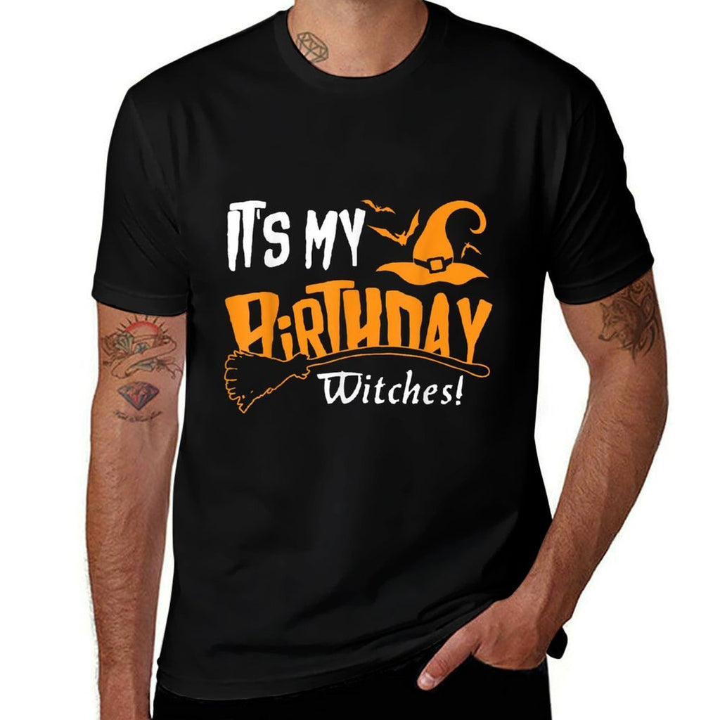 Its My Birthday Witch Halloween October Birthday  Oversized Silhouette T-Shirt