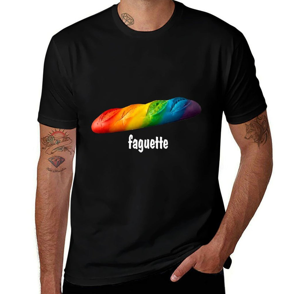 Funny Baguette Rainbow Faguette LGBT Pride Month Gay  Breathable T-Shirt