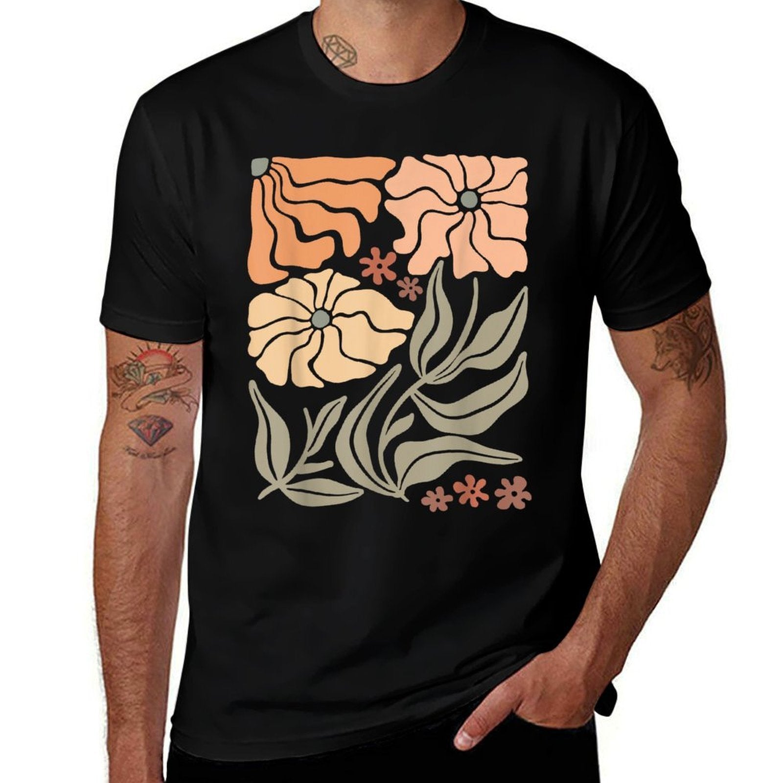 Boho Daisy Wildflower Graphic Botanical Flower Bloom Floral  Lightweight T-Shirt