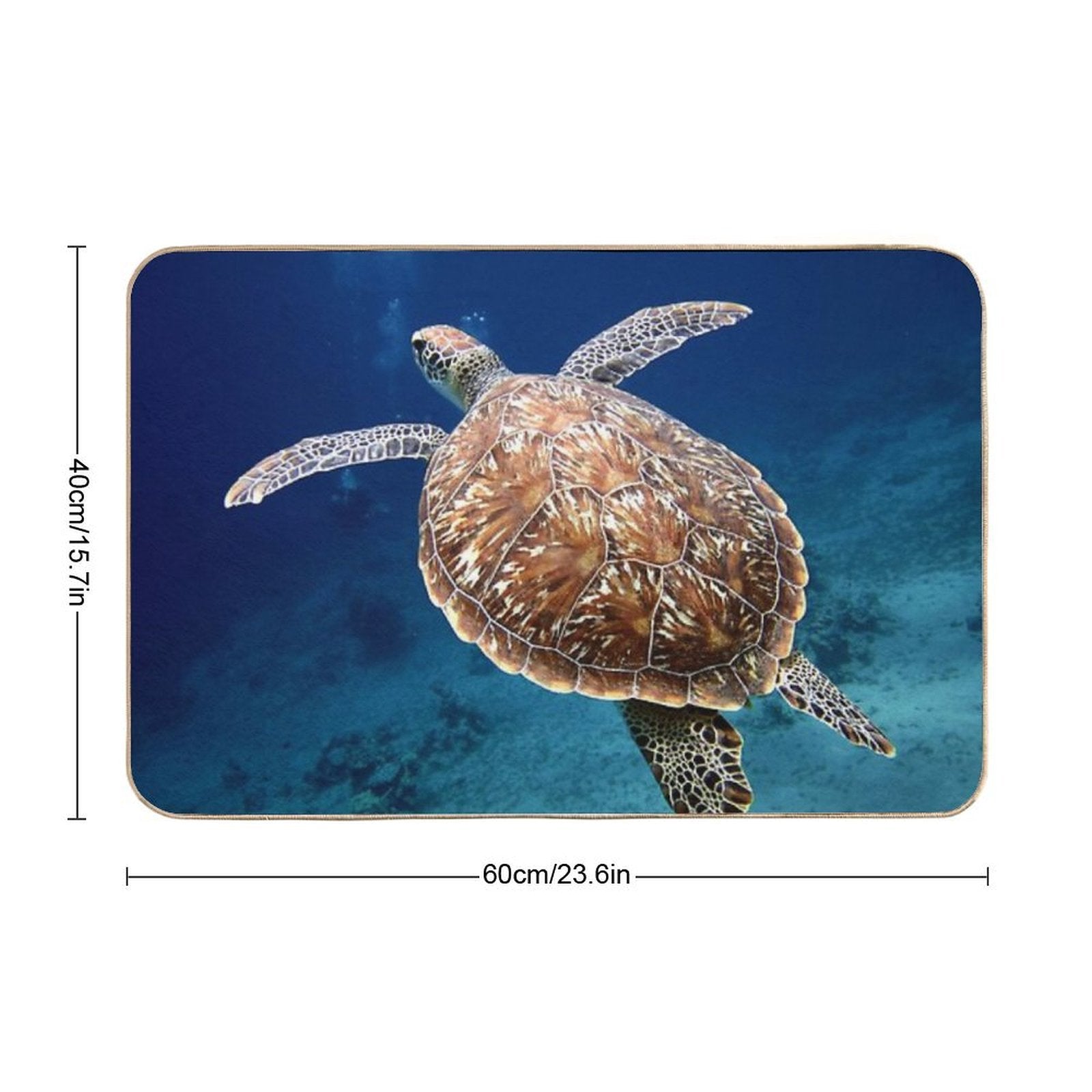 Blue Ocean Sea Turtle - Summer Sea Swimming  Turtle  Easy Maintenance Bath Mat