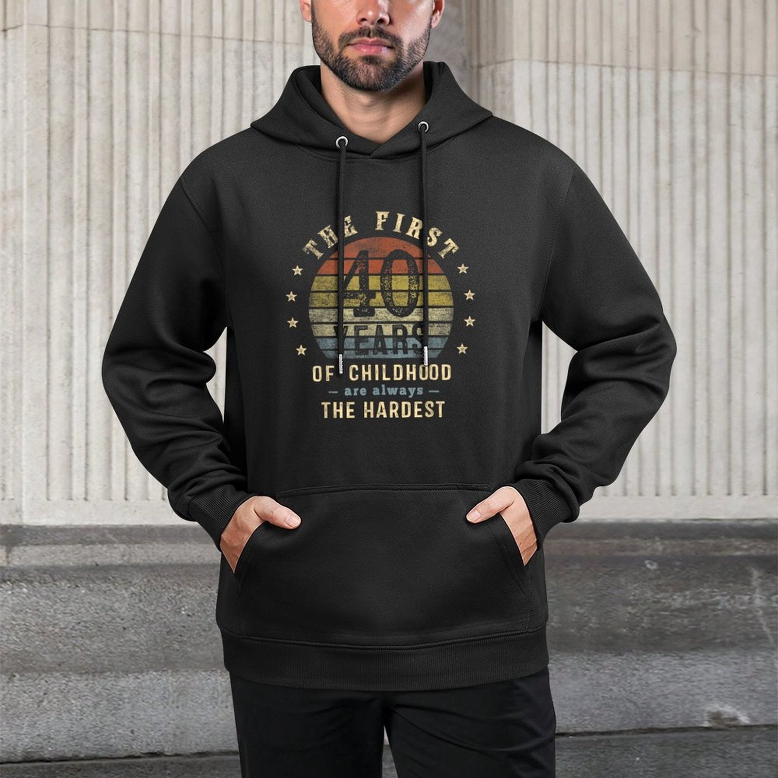 The First 40 Years Are Always The Hardest 40th Birthday Joke Medium-Weight Fabric Hoodie