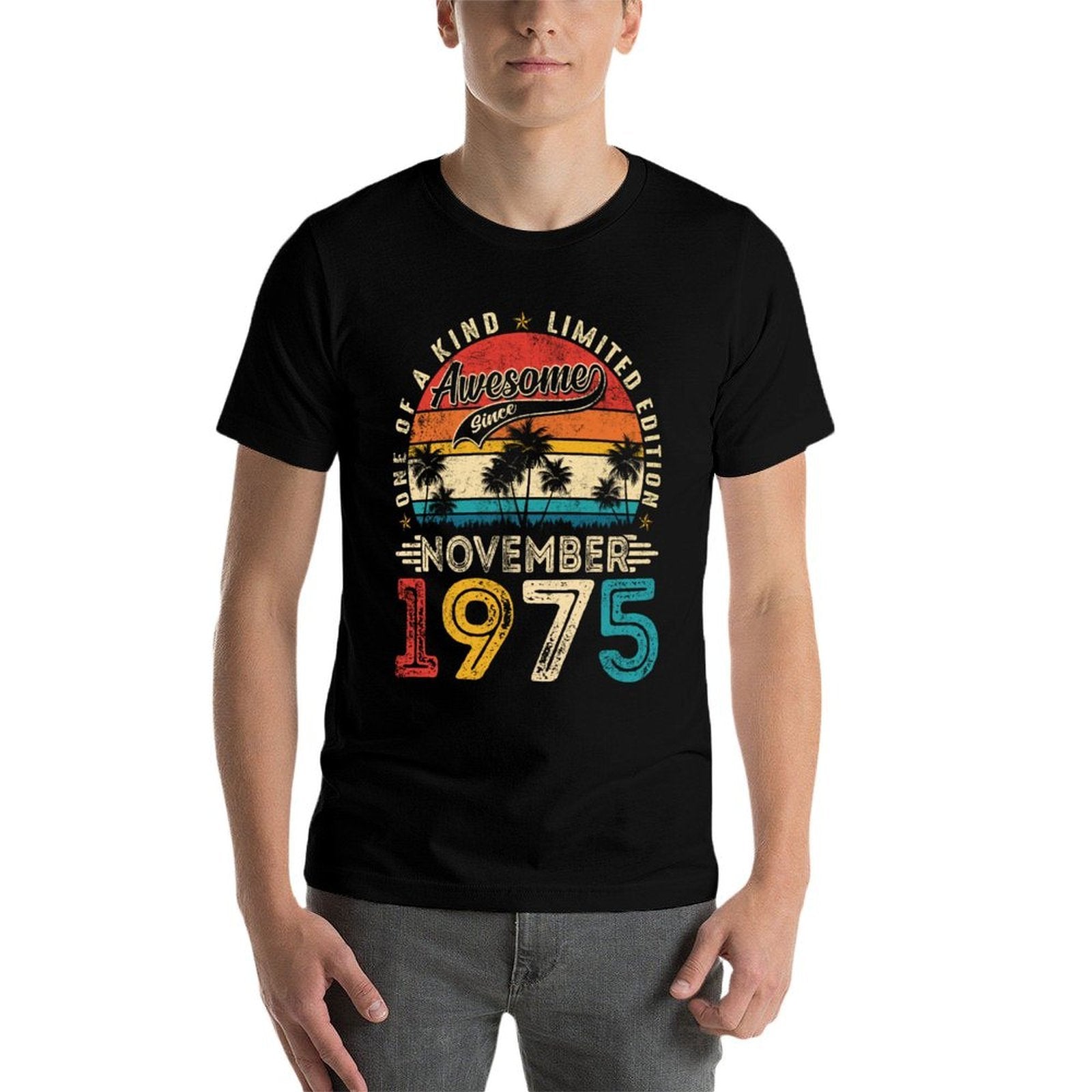 Awesome Since November 1975 Vintage Men Women 50th Birthday  Trendy Pattern T-Shirt
