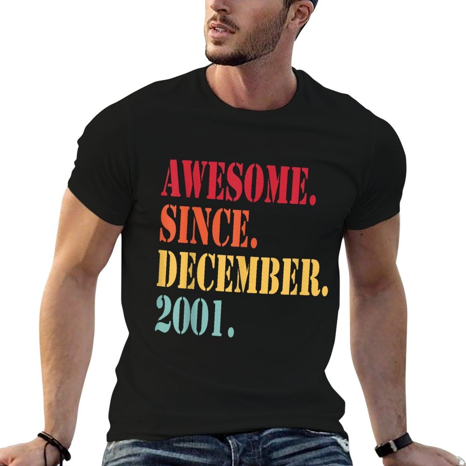 Awesome Since December 2001 For 21 Year Old - 21st Birthday  Summer-ready Fabric T-Shirt