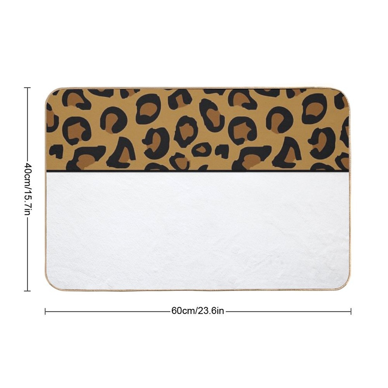 Animal Leopard Print with White  Anti-Trip Bath Mat