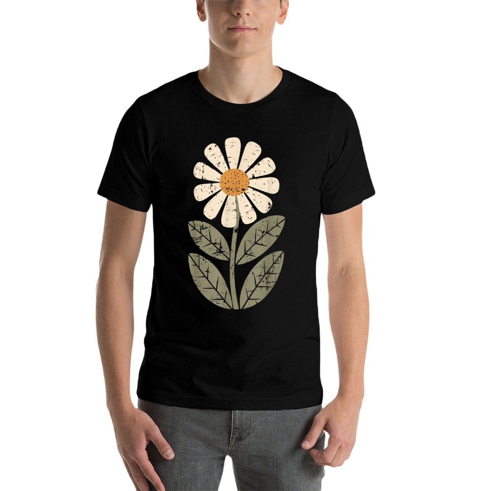 Daisy Flower Vintage Boho Art Floral Botanical Wildflower  Affordable Price T-Shirt