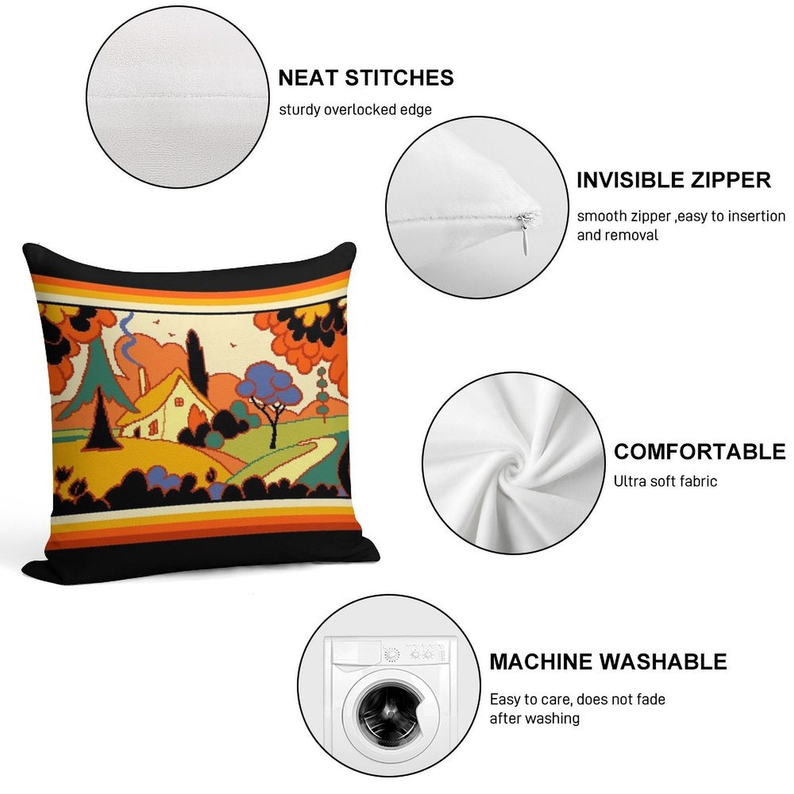 Clarice Cliff Revisited Soft Easy Maintenance Throw Pillow