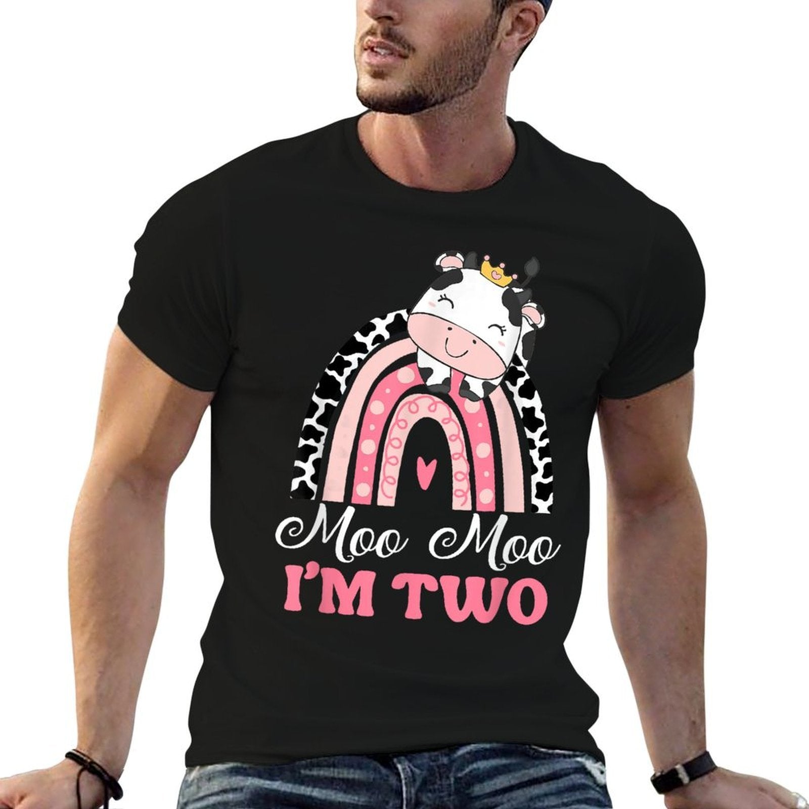 Moo Moo Im Two Birthday Girl Outfit 2nd Bday For Toddler  Lightweight T-Shirt