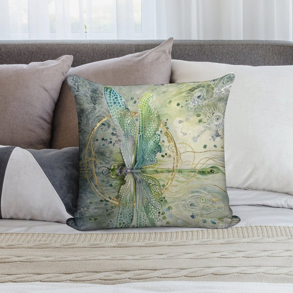 Beautiful Enchanted Dragonfly Soft Skin-Friendly Throw Pillow