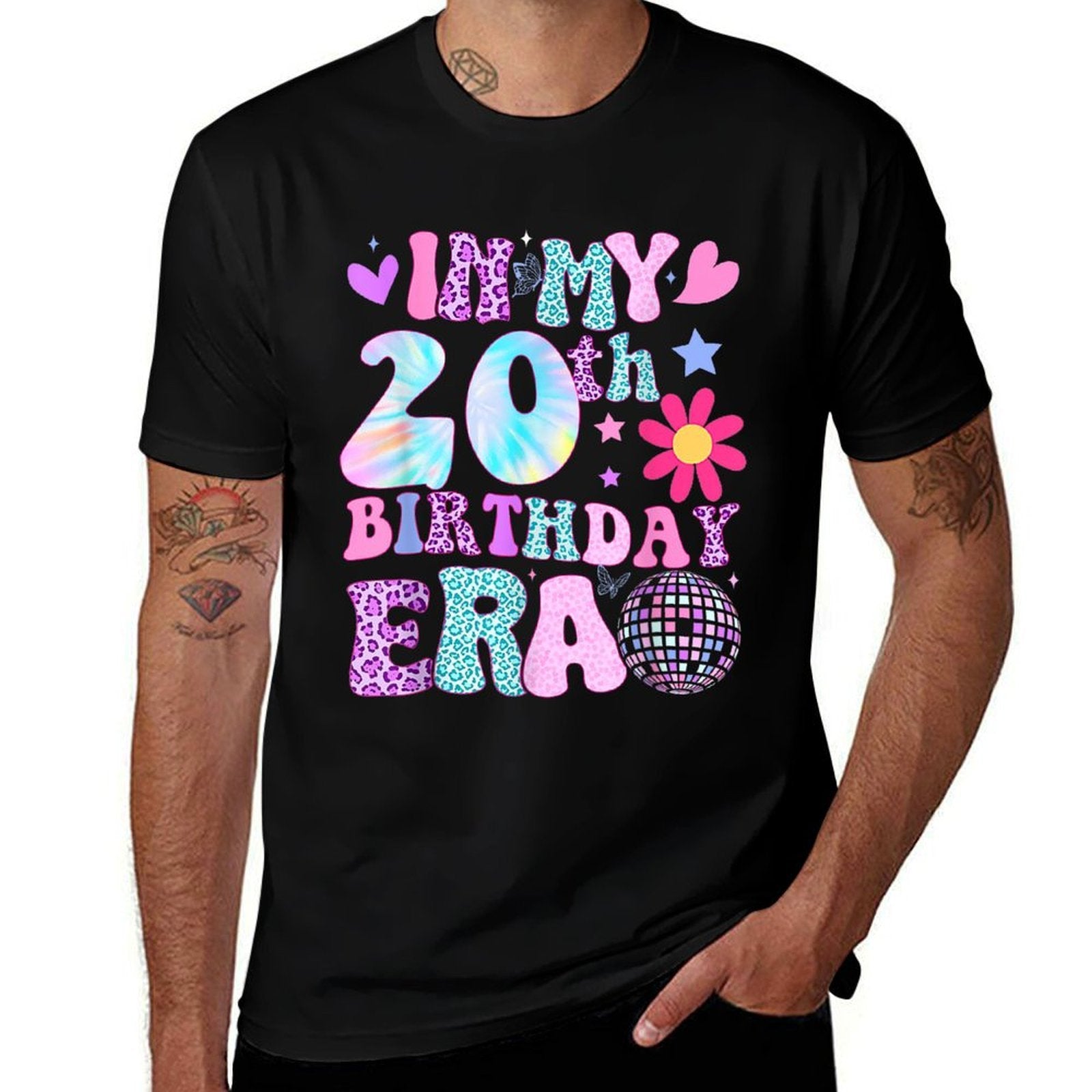 Groovy In My 20th Birthday Era Gifts Funny 20 Years Old  Tagless Design T-Shirt
