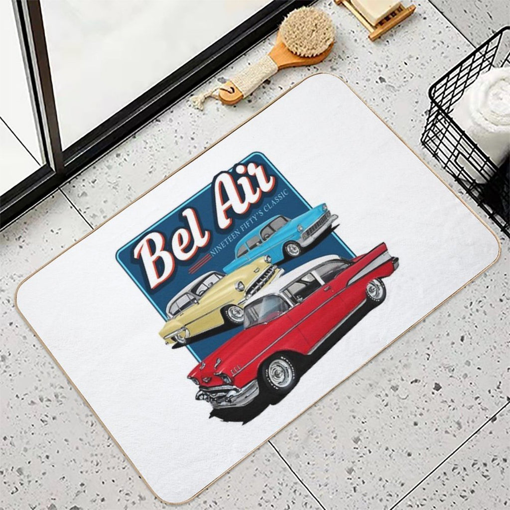Three Bel Airs  Easy To Clean Bath Mat