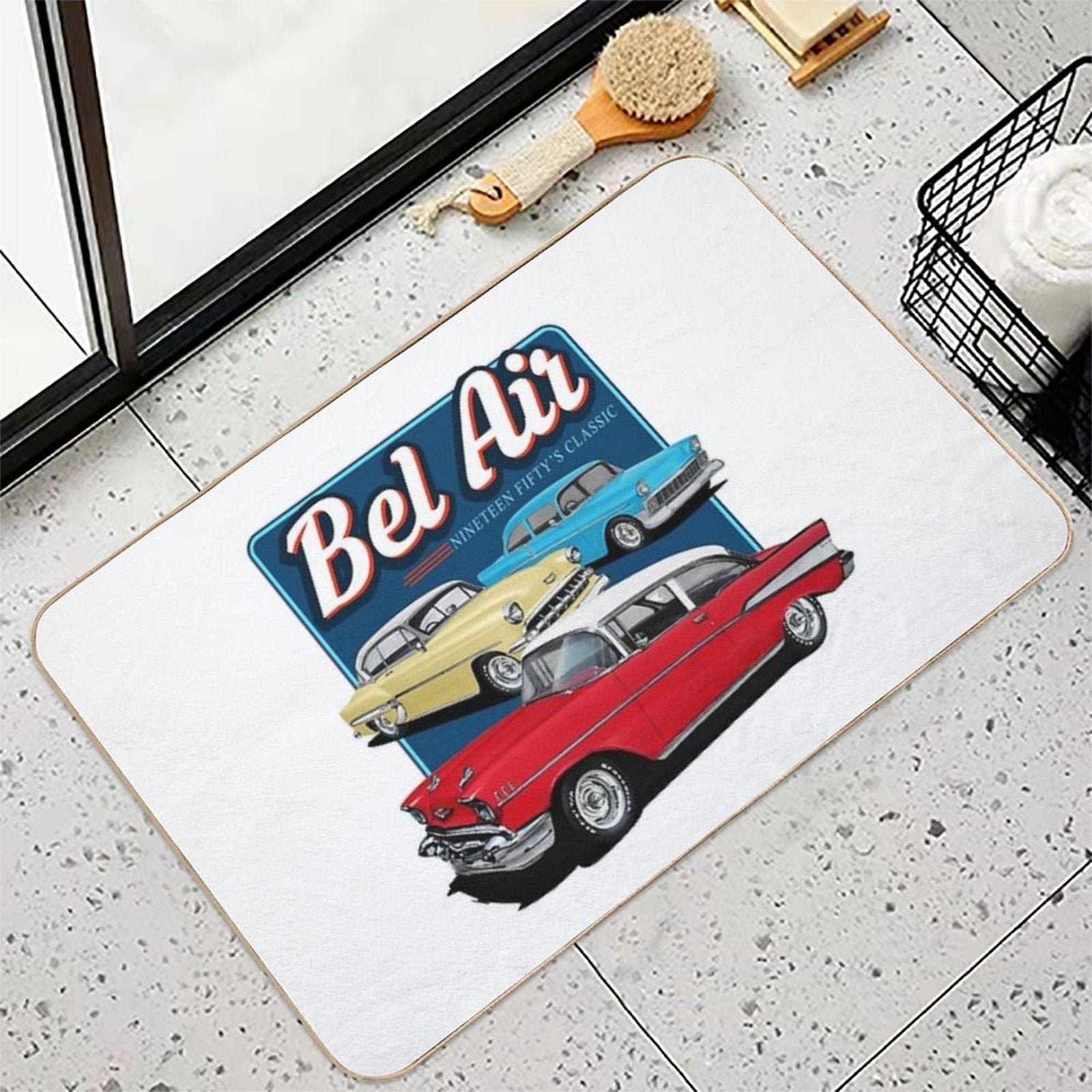 Three Bel Airs  Easy To Clean Bath Mat
