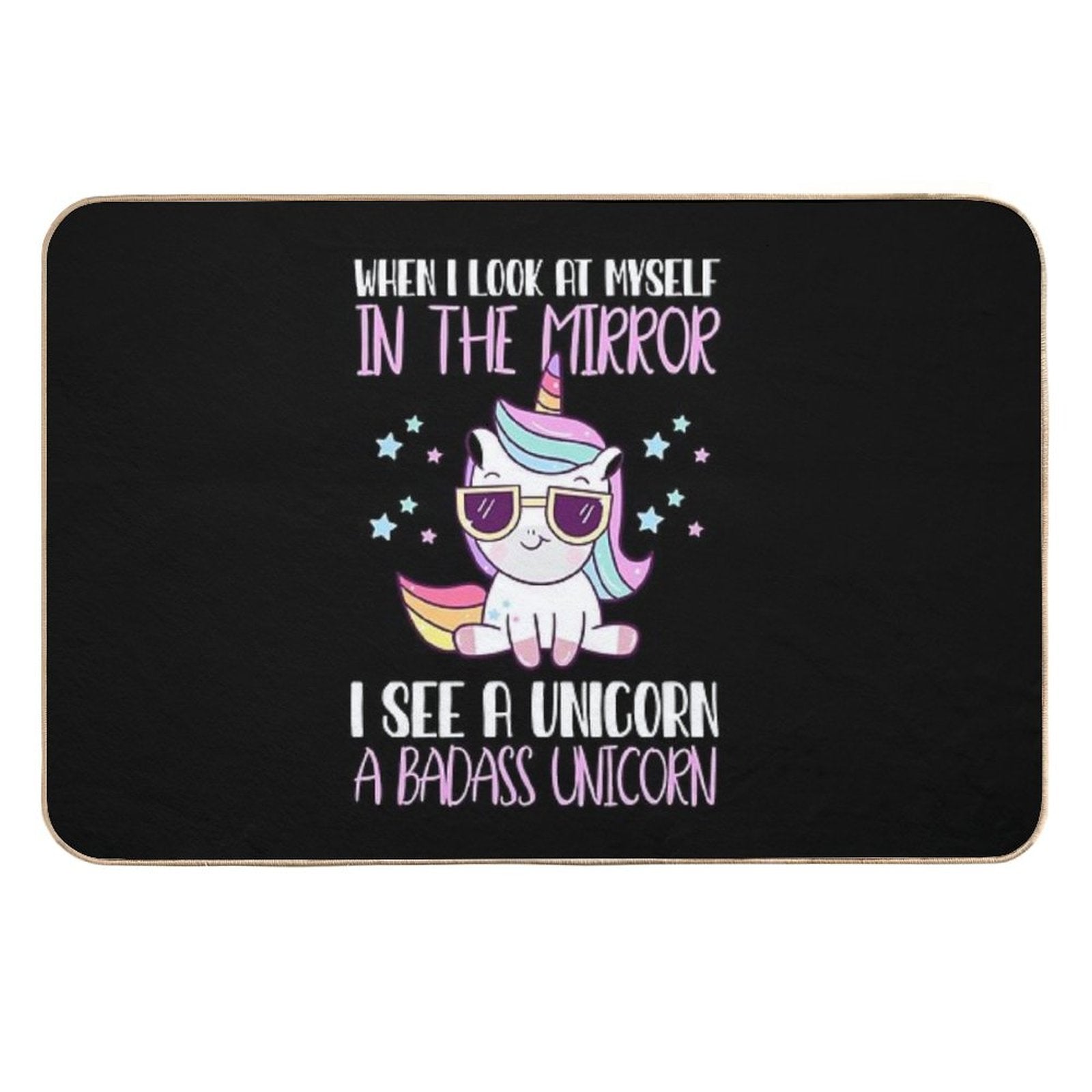 Funny Badass Unicorn  Dirt-Trapping Bath Mat
