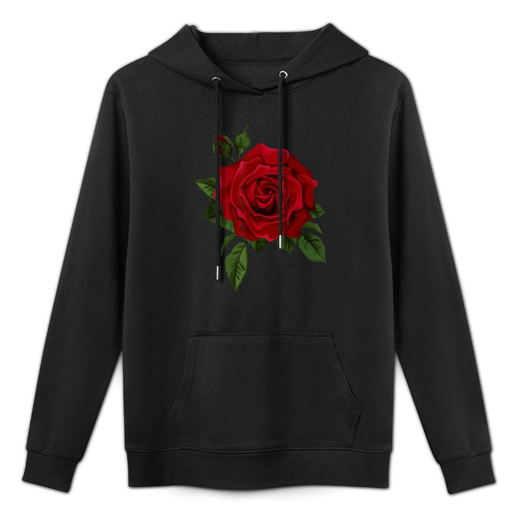 Single Red Roses Flower of Cute Red Roses Flower Gardening Pilling-Resistant Hoodie